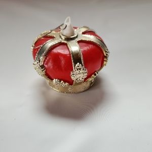 Plastic Red & Gold Royal Crown Christmas Ornament